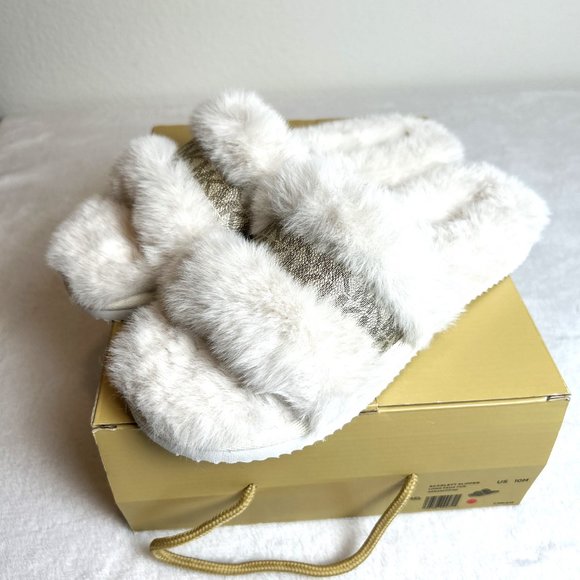 Michael Kors Scarlett Faux Fur Slide Sandal Color - Cream  Size 10 M New In Box - Picture 2 of 6